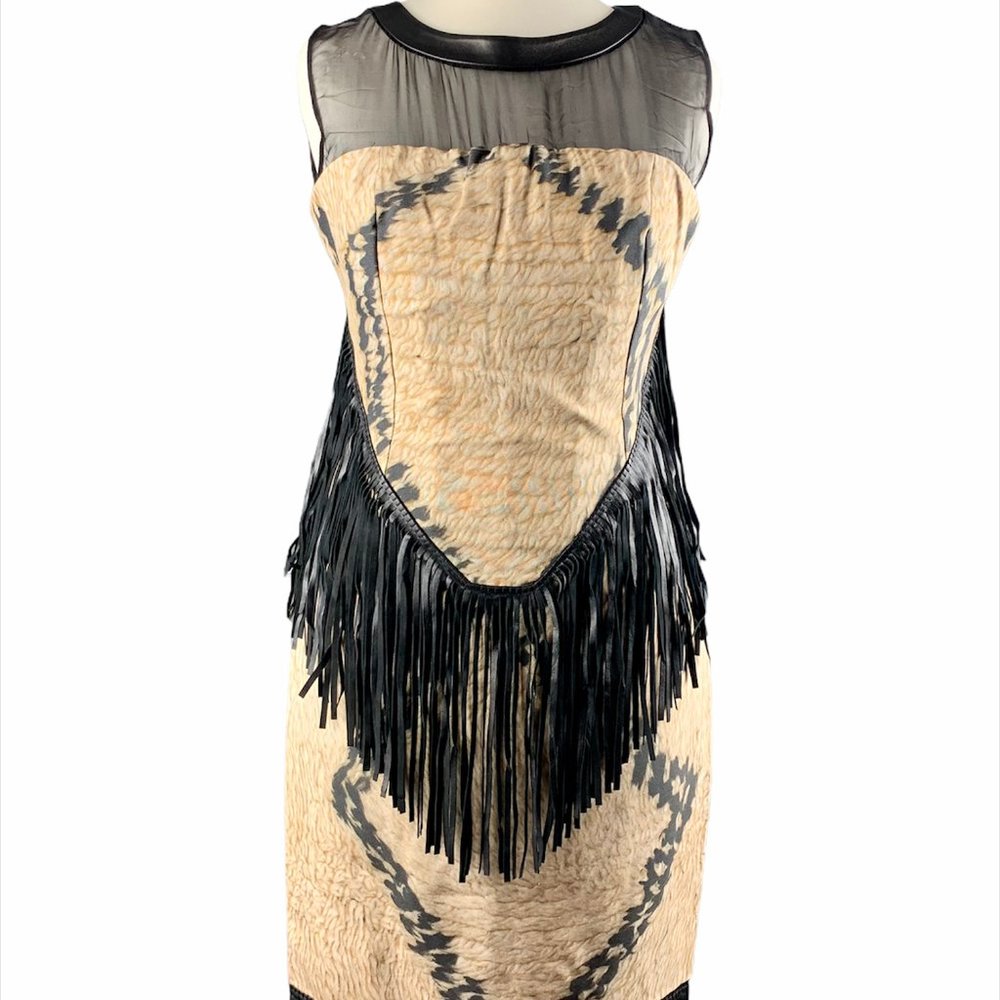 Giambattista Valli Mini dress with leather fringe- FL-DR-006
